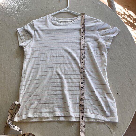 Vince Crew Neck Pima Cotton Striped Short Sleeve T Shirt Size S - Picture 4 of 7